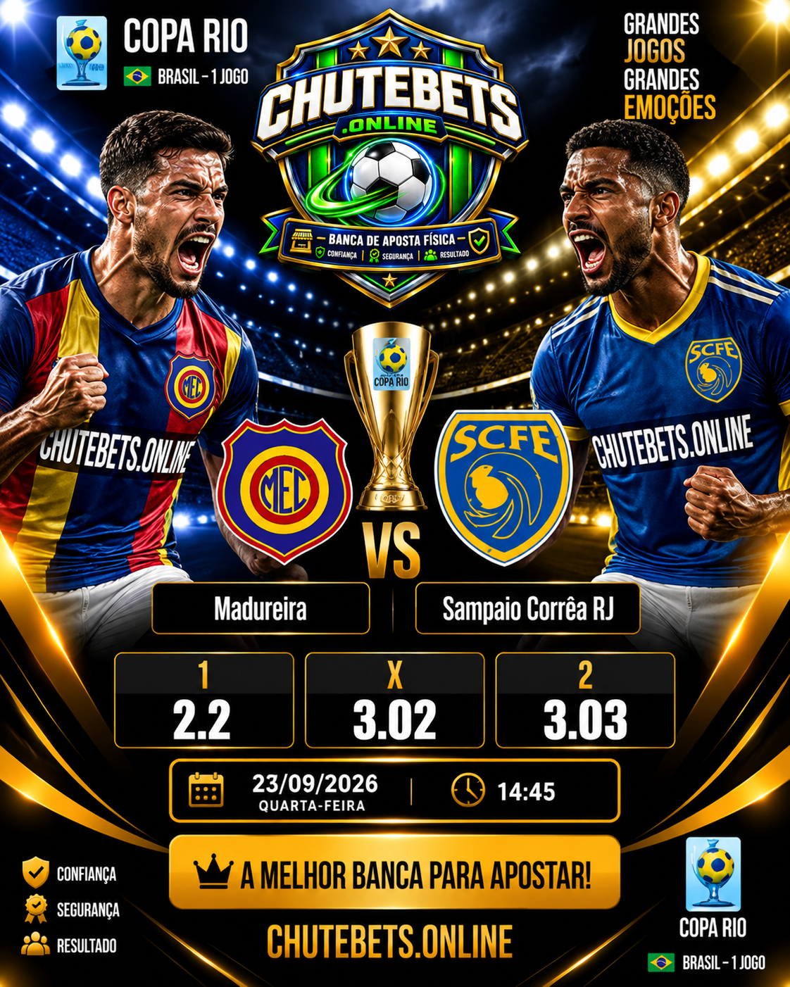 Exemplo de banner profissional entregue aos clientes Chutbets.online